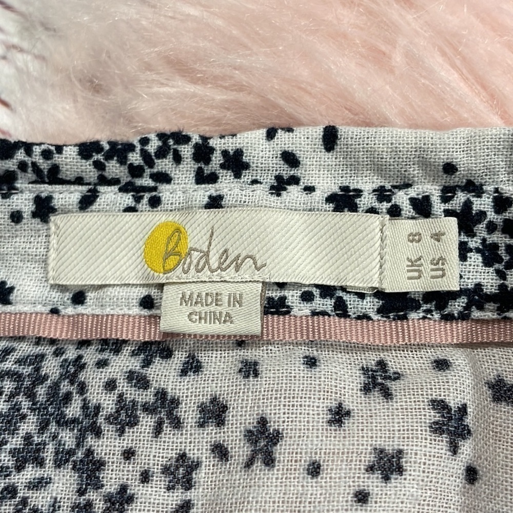 Boden Easy Linen Blend Flower Burst Button Front Shirt Top - Picture 3 of 10